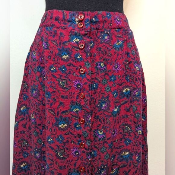VTG Maggie Lawrence Cottagecore Prairiecore Garden Girl Boho Button Skirt LG - Picture 3 of 9